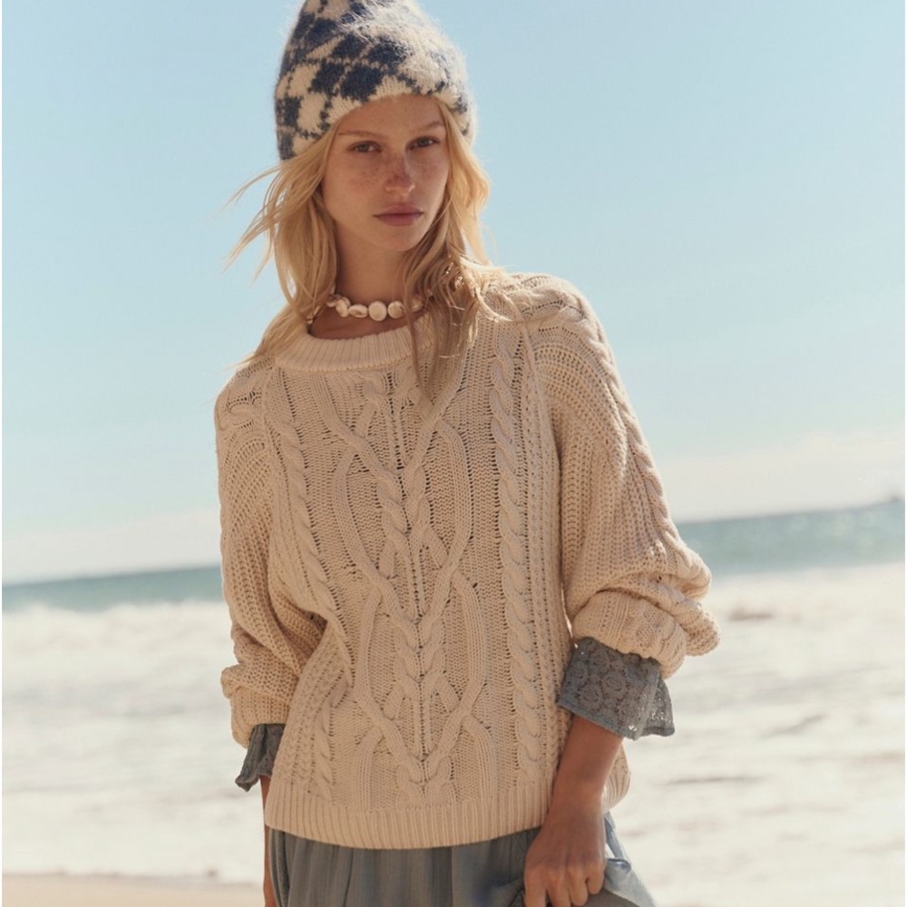 Free People Frankie Cable Sweater